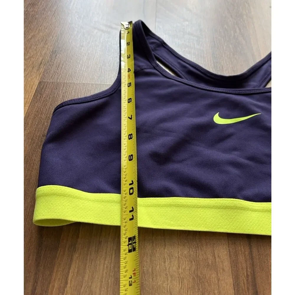 Nike Women's Purple Sports Bra with Neon Yellow Accent NWT